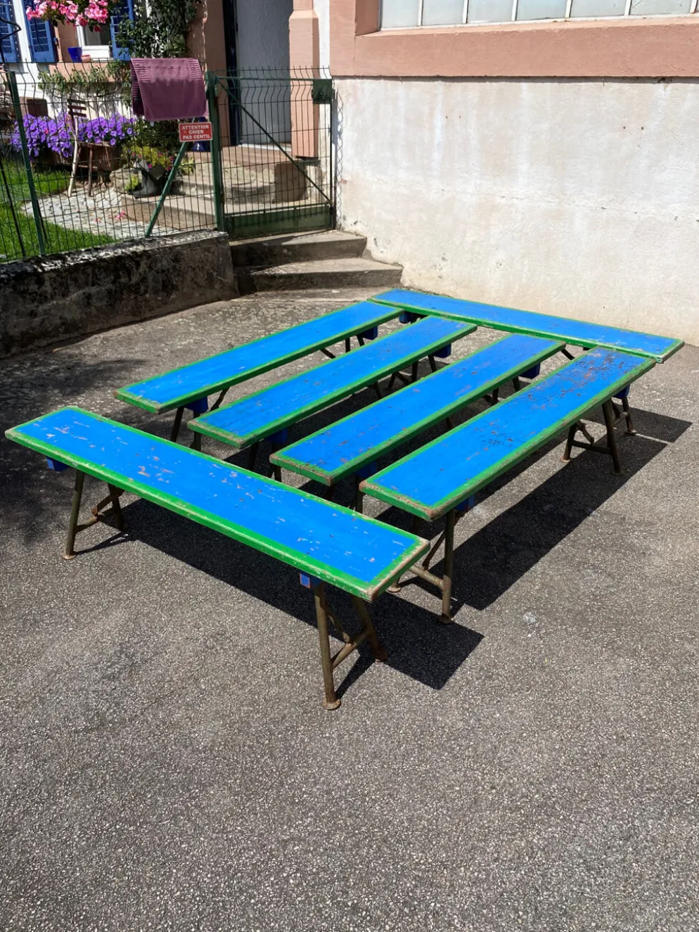 Set de 6 bancs de fête foraine