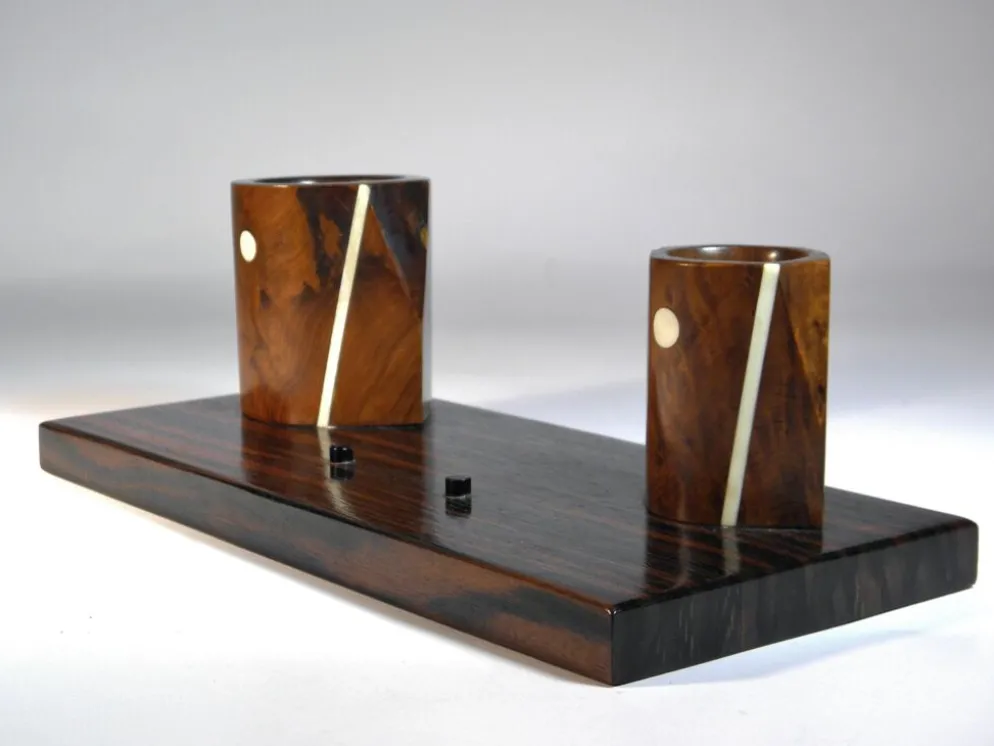 SET DE BUREAU en EBENE de MACASSAR