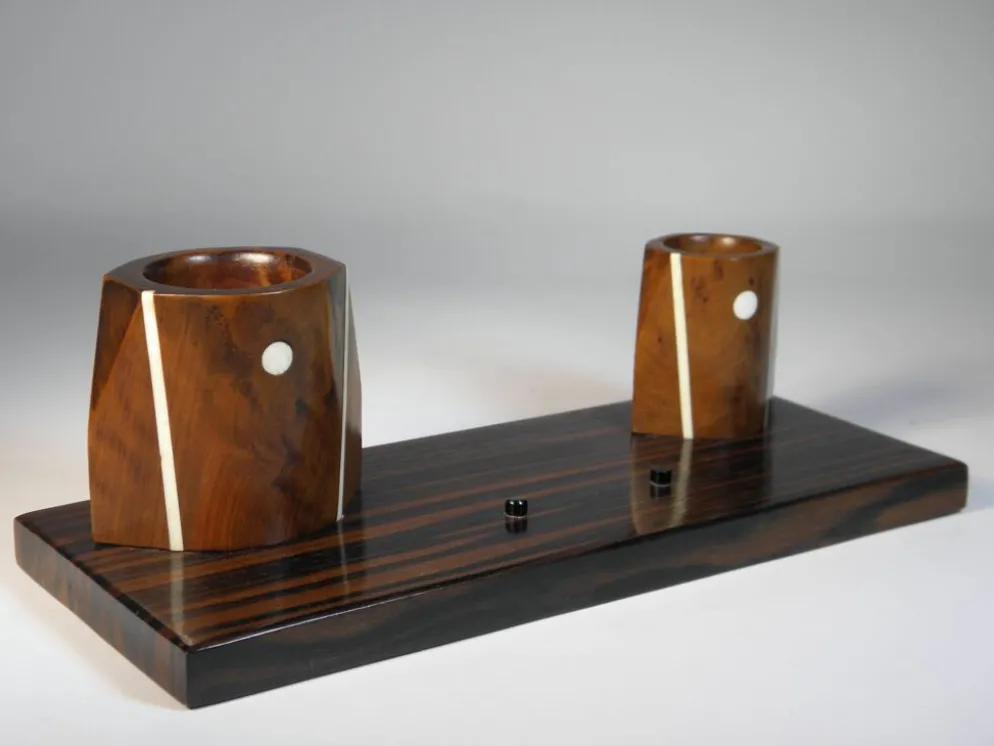 SET DE BUREAU en EBENE de MACASSAR