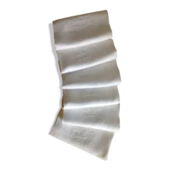 Set de 6 serviettes coton damassè monogrammèes