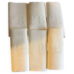 Set de 6 serviettes de chasse 19eme marquées « PB »