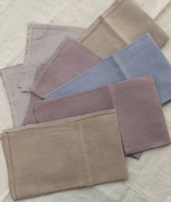 Set de 6 serviettes de table en lin multicolores