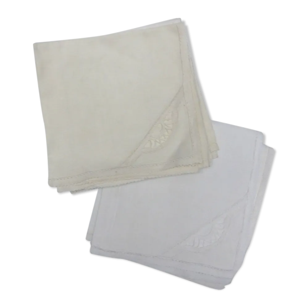 Set de 8 serviettes de tables anciennes