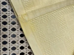 set de 4 serviettes monogrammées EL teintes jaune