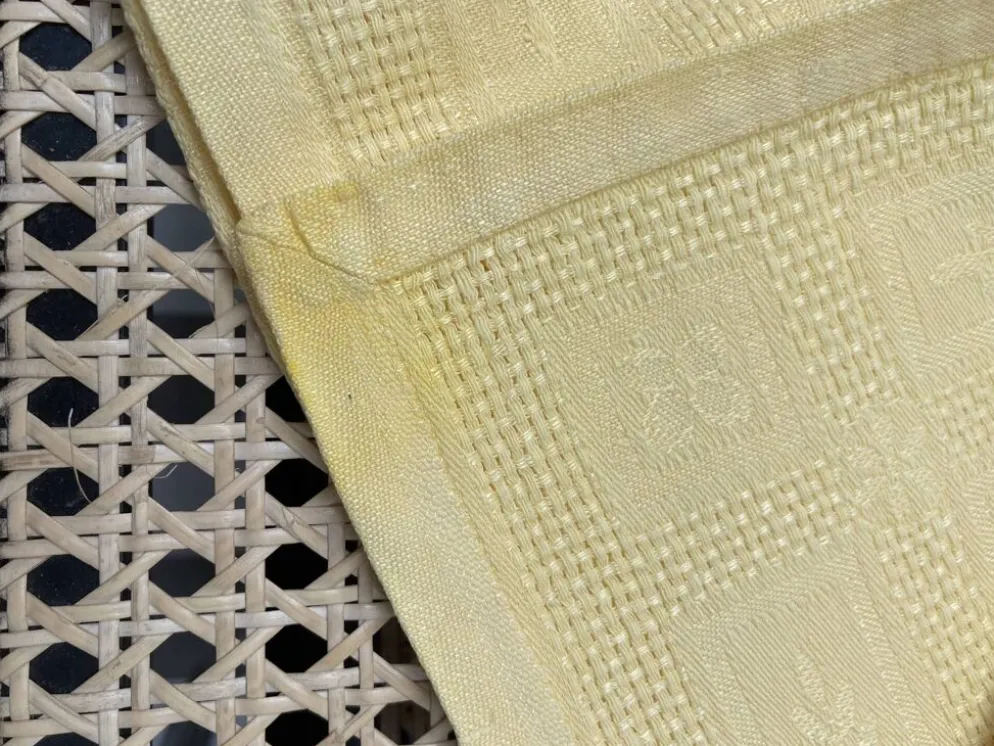 set de 4 serviettes monogrammées EL teintes jaune