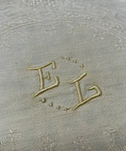 set de 4 serviettes monogrammées EL teintes jaune