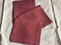 Set de 3 serviettes roses
