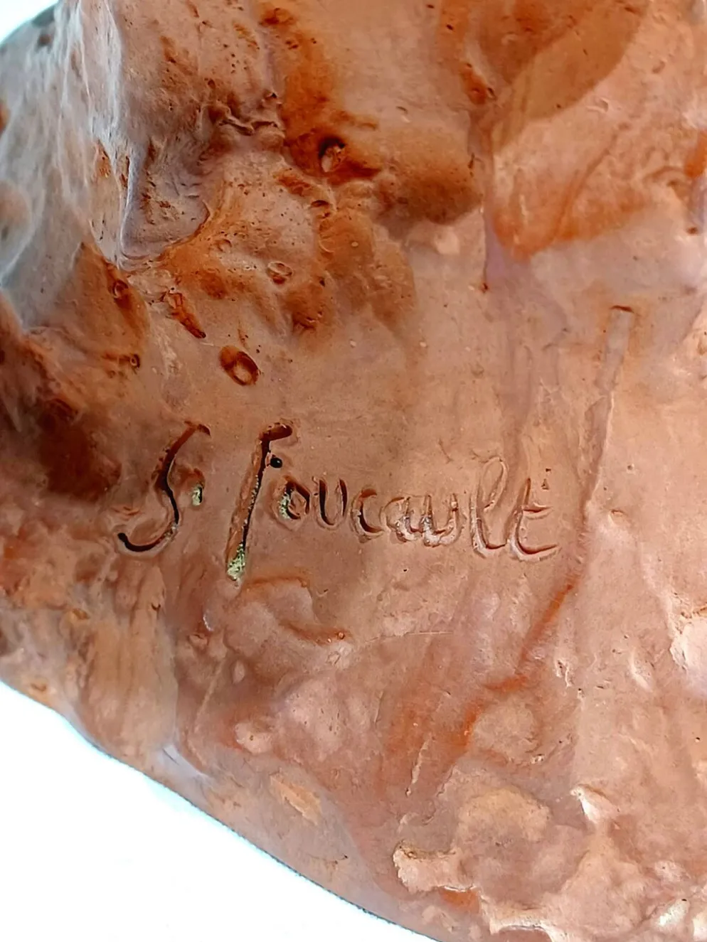 S. Foucault - Buste Beethoven en terre cuite