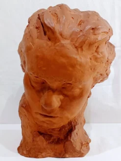 S. Foucault - Buste Beethoven en terre cuite