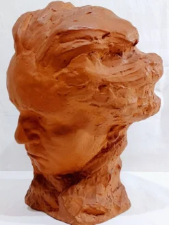 S. Foucault - Buste Beethoven en terre cuite