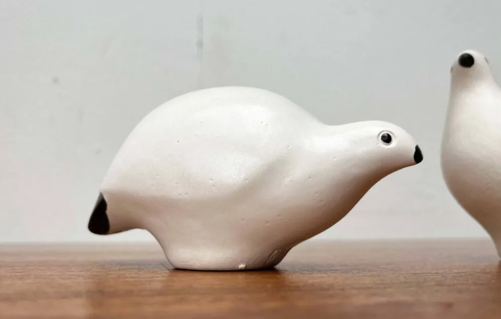 Sifflets d'oiseaux en céramique faits main vintage Riekko de Punainen Paja et Lintupaja, Finlande, années 1970, lot de 2