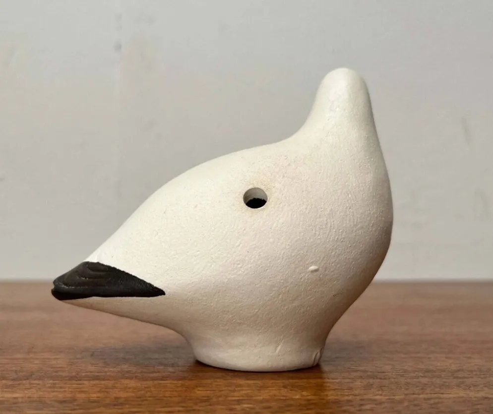 Sifflets d'oiseaux en céramique faits main vintage Riekko de Punainen Paja et Lintupaja, Finlande, années 1970, lot de 2
