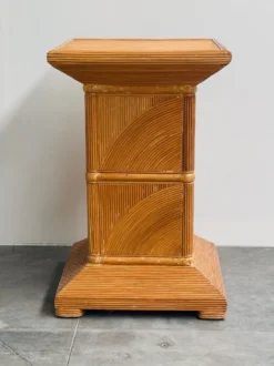 Socle en bambou fendu français, années 1970