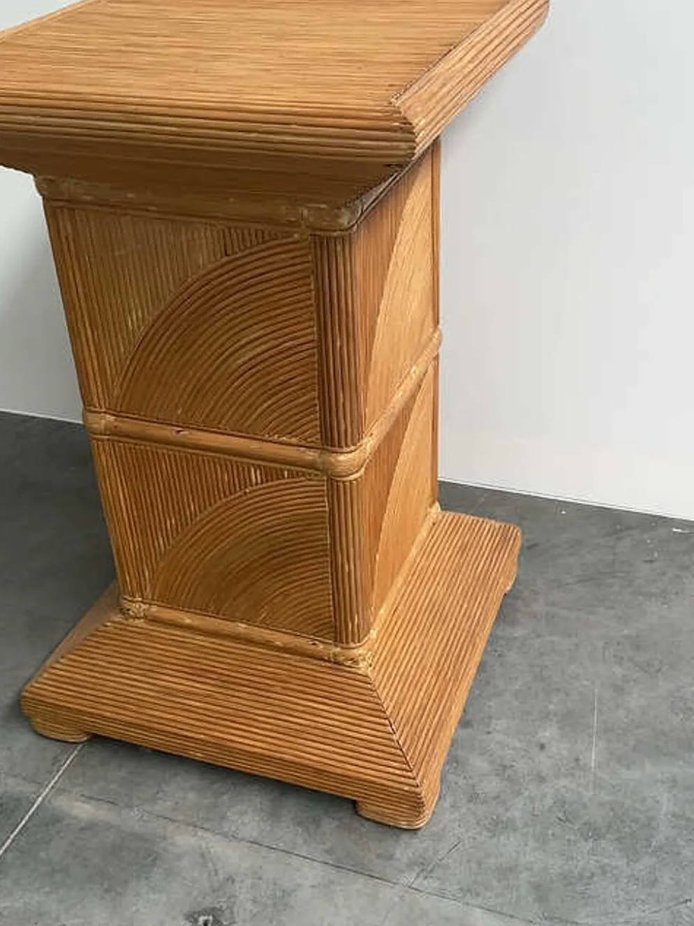 Socle en bambou fendu français, années 1970