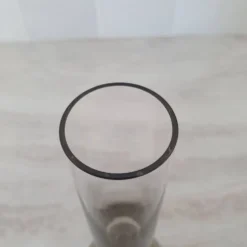 Soliflore en verre et pied marron fumé