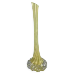 Soliflores en verre d’art jaune torsadé