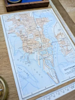 Southampton, Angleterre, plan original imprimé en 1913.