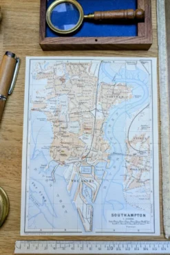 Southampton, Angleterre, plan original imprimé en 1913.