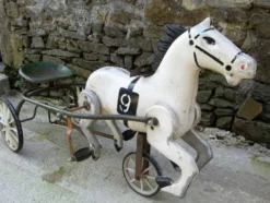 Soviet USSR childs pedal horse car antique vintage childs toy treasure 1950