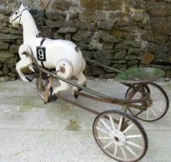 Soviet USSR childs pedal horse car antique vintage childs toy treasure 1950