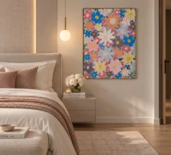 Spring bloom Tableau Texturé 60x80cm fait à la main signé avec cadre