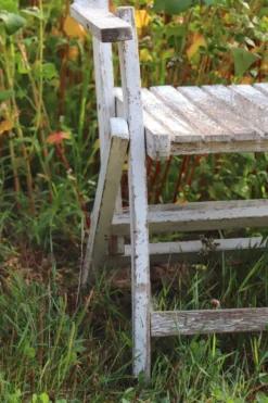 Série de 4 fauteuils de jardin pliants en bois latté – Design 1940