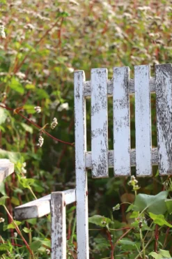 Série de 4 fauteuils de jardin pliants en bois latté – Design 1940