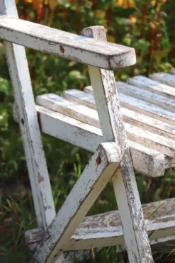 Série de 4 fauteuils de jardin pliants en bois latté – Design 1940