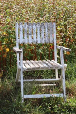 Série de 4 fauteuils de jardin pliants en bois latté – Design 1940