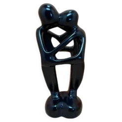Statue africaine en stéatite représentant 2 amoureux, fabriquée au Kenya et