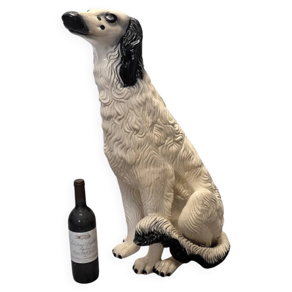 Statue de chien en céramique italienne vintage, années 1960/70.