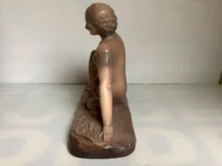 Statue la femme aux oiseaux signée art déco
