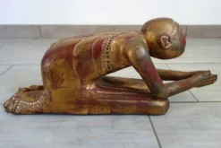 Statue Moine bouddhiste Birman en prière, XIXe siècle