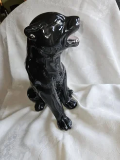 Statue Panthère Noire Vintage Céramique Italienne Années 70 - H25cm (R