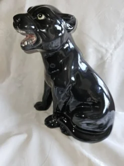 Statue Panthère Noire Vintage Céramique Italienne Années 70 - H25cm (R