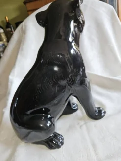 Statue Panthère Noire Vintage Céramique Italienne Années 70 - H25cm (R