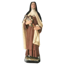 statue religieuse de sainte thérèse de lisieux en plâtre peint
