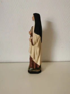 statue religieuse de sainte thérèse de lisieux en plâtre peint