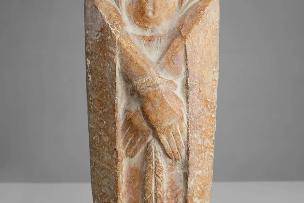 Statue religieuse Jésus-Christ de style Art Déco par l'artiste belge André Tea