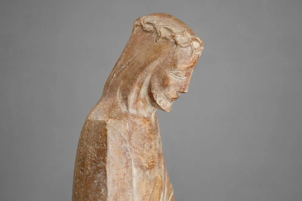 Statue religieuse Jésus-Christ de style Art Déco par l'artiste belge André Tea