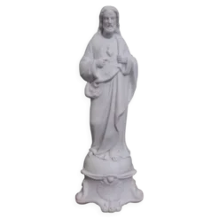 Statue religieuse, Jésus Christ en biscuit de Mauger et Pezé