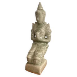 Statuette Bouddha Teppanom Priere Celadon Vert Thailande Sawankhalok Asie