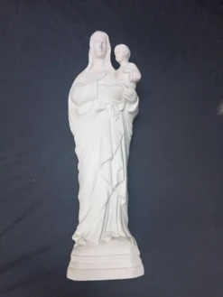 statuette en biscuit la st-vierge et l'enfant jesus signé SFBJ