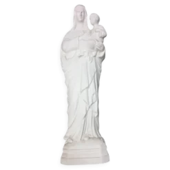 statuette en biscuit la st-vierge et l'enfant jesus signé SFBJ