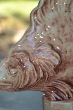 Statuette poisson en céramique signée