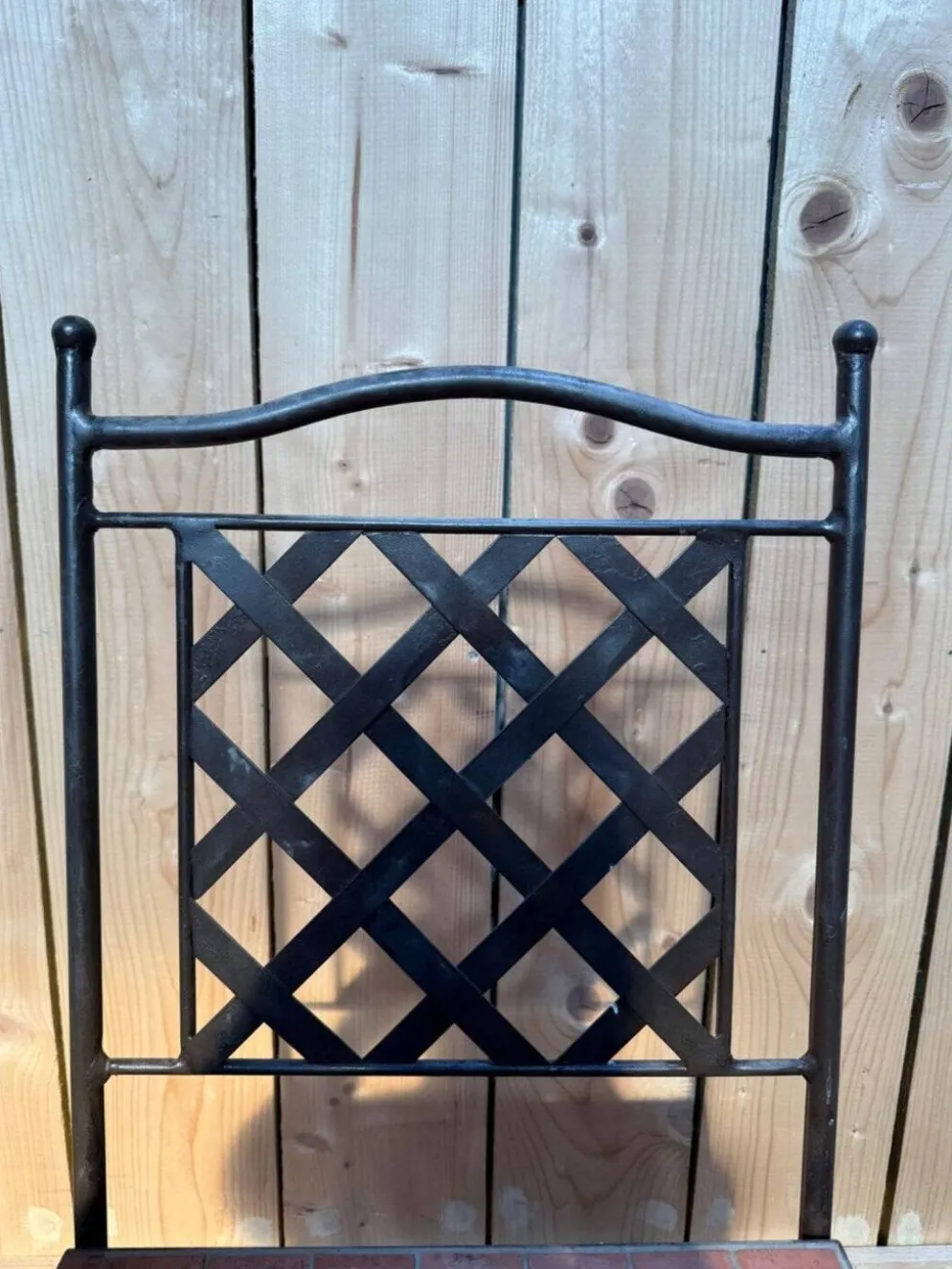 Suite de 6 chaises de jardin – Style méditerranéen années 1980 – Fer forgé