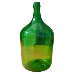 Superbe dame jeanne ancienne en verre vert
