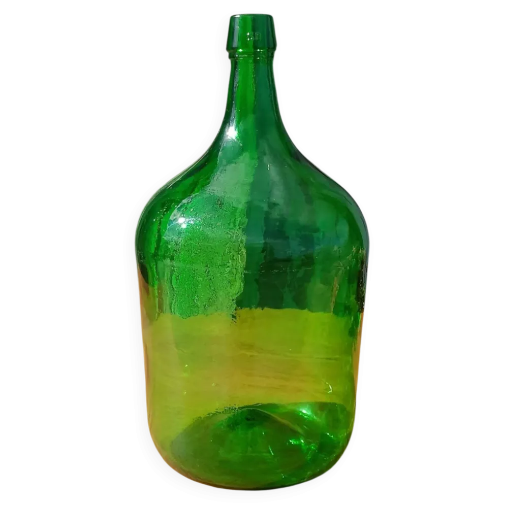 Superbe dame jeanne ancienne en verre vert