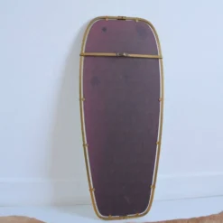 Superbe miroir forme libre en laiton massif année 50 / 60 vintage