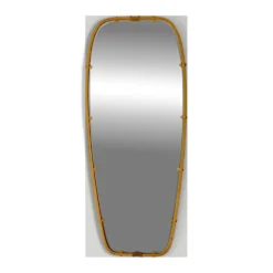 Superbe miroir forme libre en laiton massif année 50 / 60 vintage